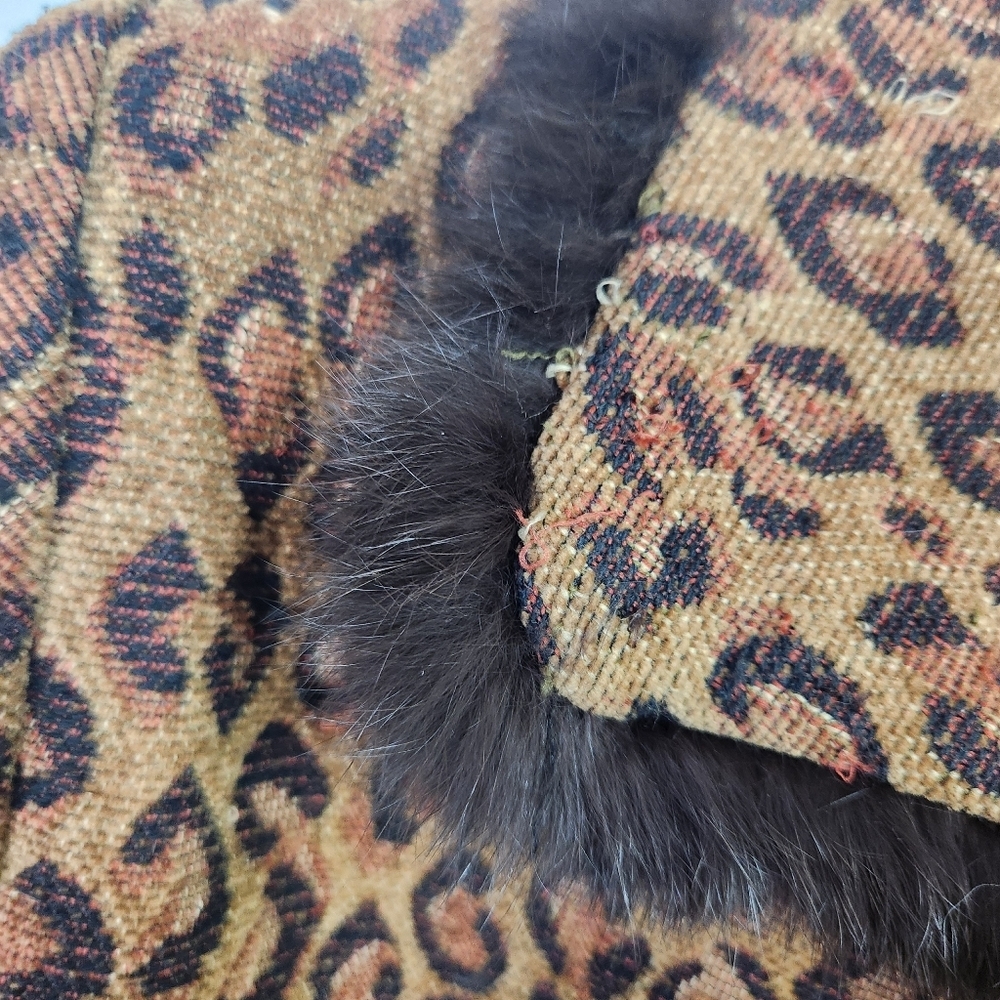 Vintage Leopard Print Faux Fur Coat Jacket Glam Rockabilly Womens Size XL 90s - Picture 7 of 12